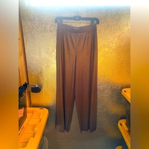 GOOD AMERICAN gold nearly-sheer wide leg pant stretch sz 2
